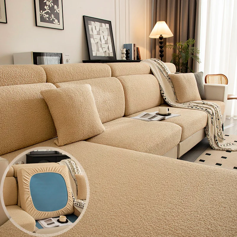 Dicker Samt-Sofa-Kissenbezug für den Winter, warmer Sofa-Schonbezug 2026, rutschfeste Couch, modularer Sofa-Sitzbezug