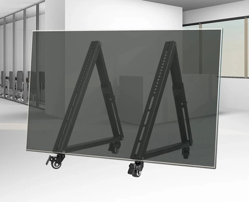 1 Paar Rollbarer TV-Ständer, Mobiler Fernsehständer mit Rollen für 32-55 Zoll LED-, LCD-, Flach- und Curved-Fernseher, Winkelverstellbarer TV-Wagen