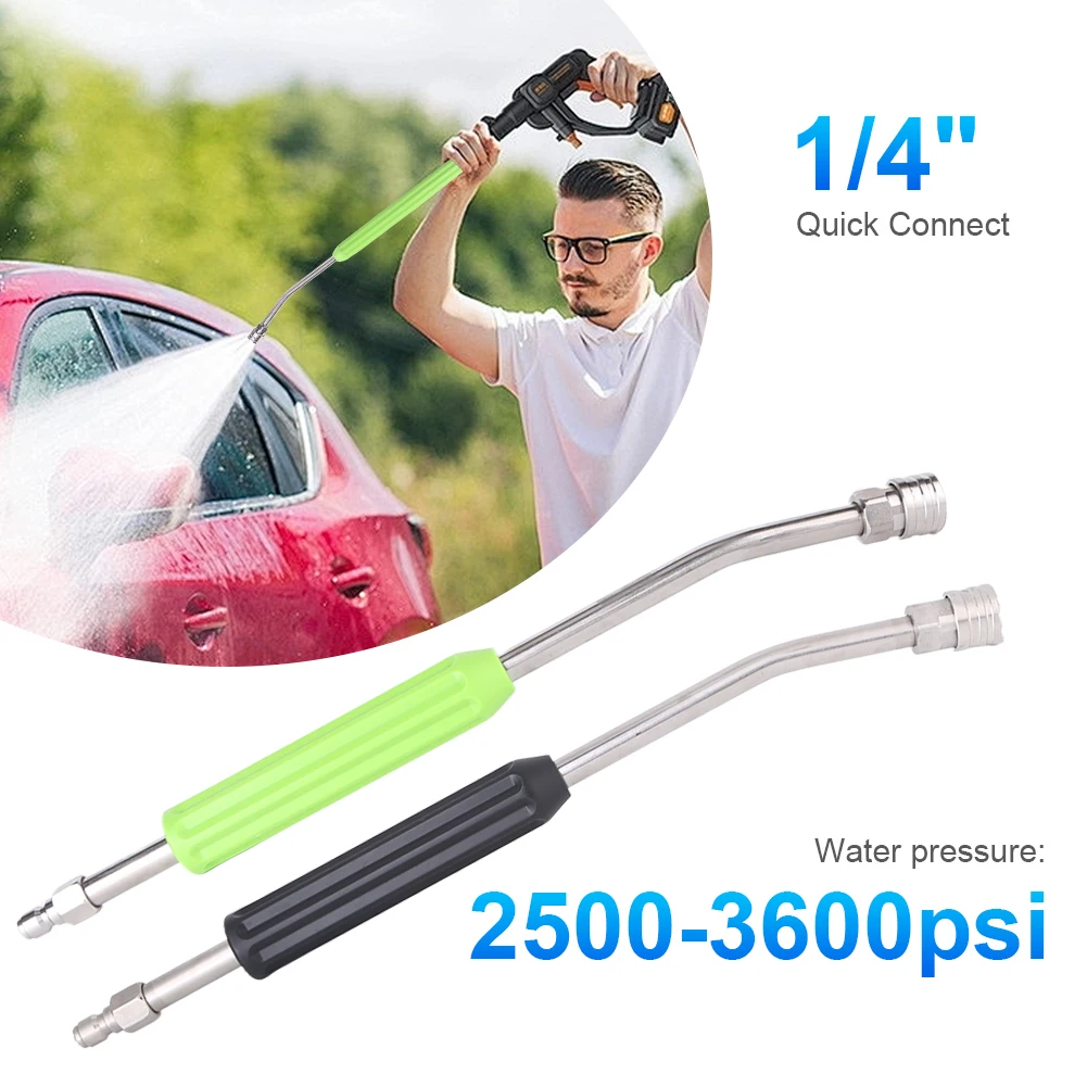 Hochdruck Auto Jet Waschmaschine Lanze Düse Edelstahl Waschmaschine Verlängerung Stange Gebogene Wasser Pistole Extender Stange 1/4 Schnell Anschluss