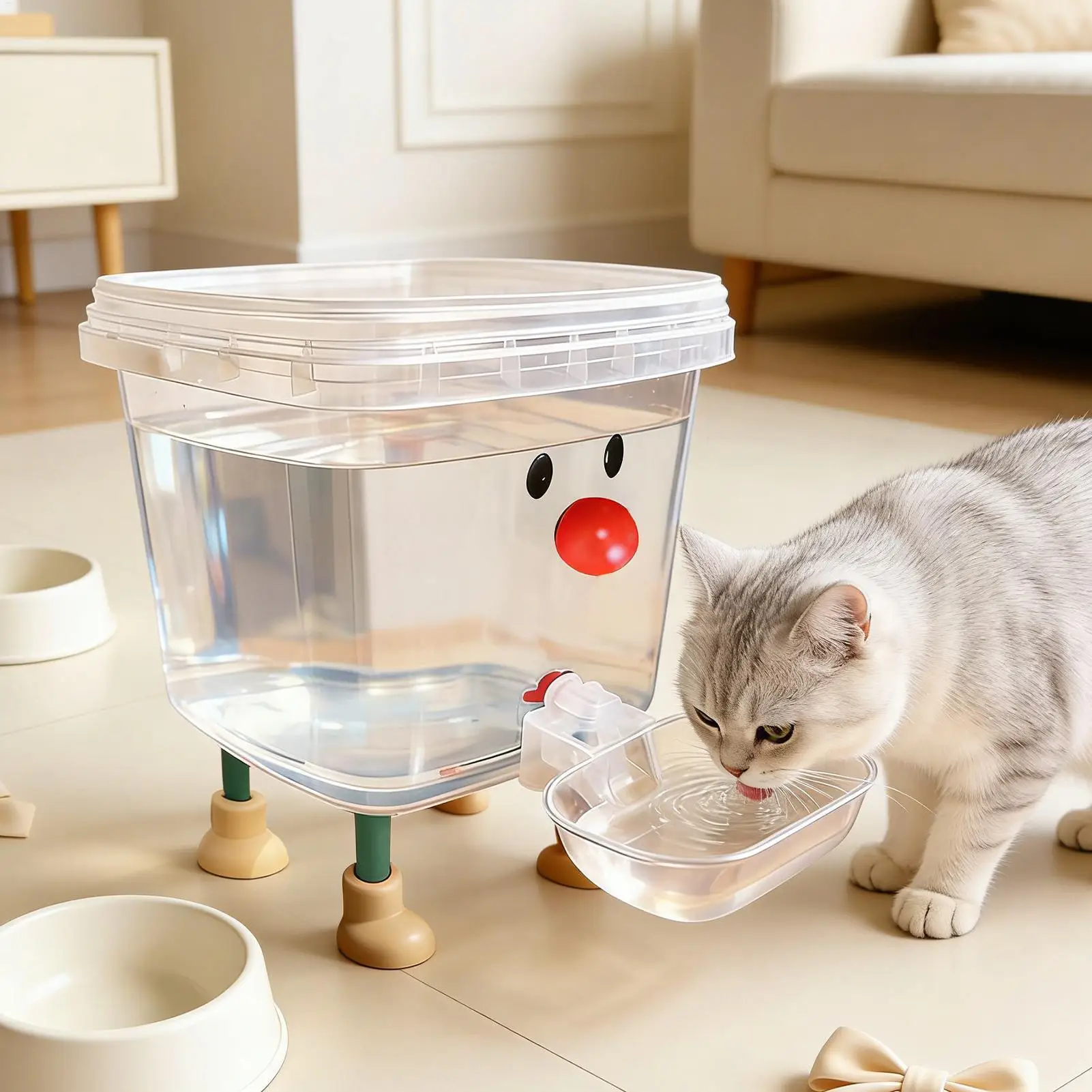 NEUER Automatischer Wasserspender für Hunde, Automatischer Katzen- und Hundefontänenbehälter, Cartoon-Welpen-Trinkbrunnen für Zuhause und Wohnzimmer