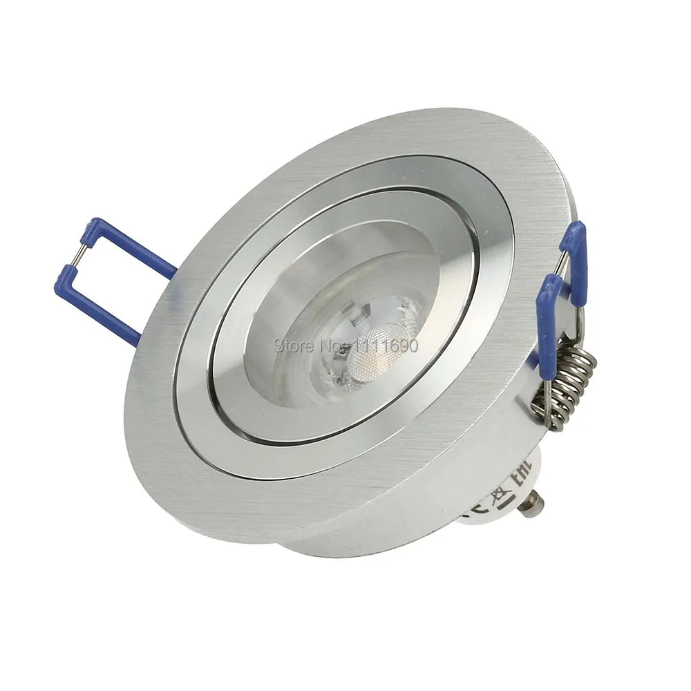 LED-Einbauleuchte Dimmbare LED-Deckenleuchte LED-Spot-Leuchte Runde Metall-Satin-Spot GU10 MR16 Fassung
