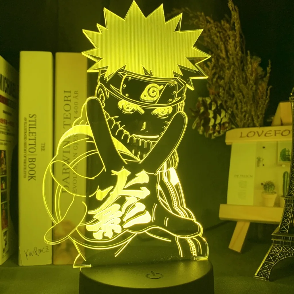 Anime Naruto Uzumaki LED-Nachtlicht Spielzeug Akatsuki Kakashi Hatake Kinderzimmer Nachtlicht Itachi Uchiha 3D 16 Farben Lampe Dekoration