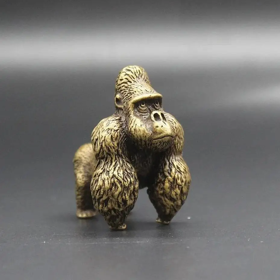 1 Stück Antik-Stil Messing Goldener Affe Tee Tisch Tee Haustier Büro Desktop Tier Dekorative Figur Guss Bronze Ornament