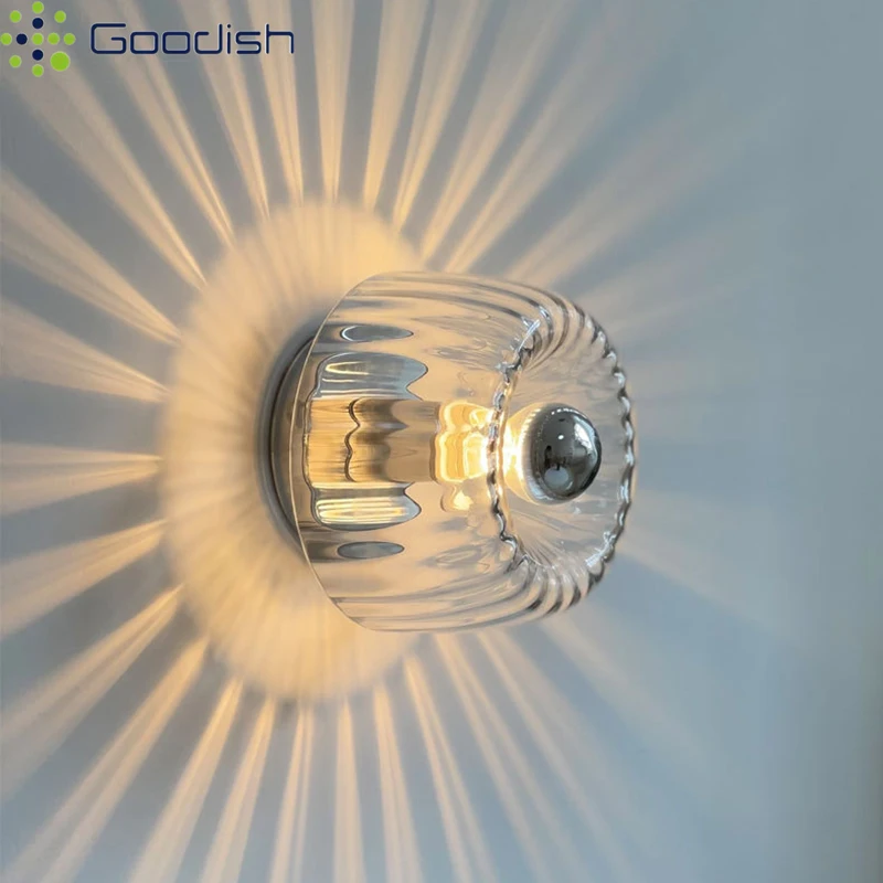 Moderne Luxus Nordic Bauhaus Klar Glas Stein LED Wand Lampen Kunst Kreative Innen Lichter für Schlafzimmer Hause Dekoration Kronleuchter