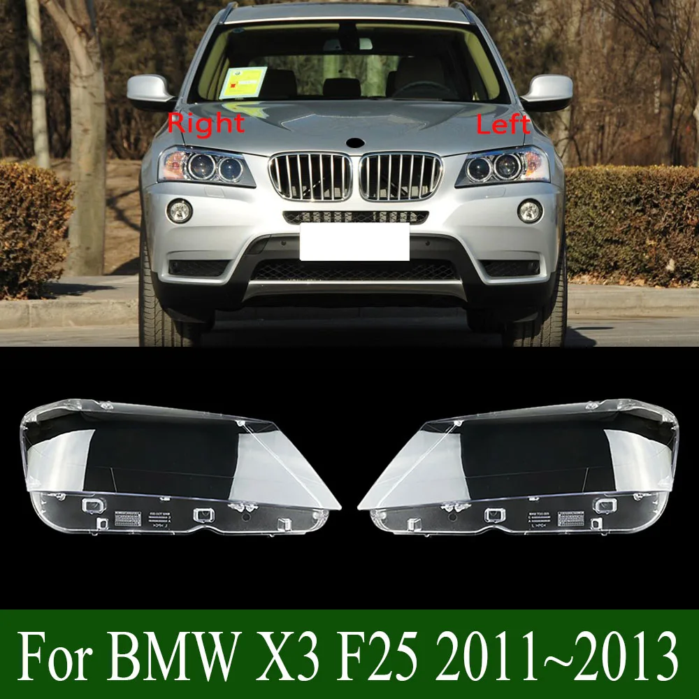 Für BMW X3 F25 2011 2012 2013 Scheinwerferabdeckung Linse Transparente Lampenschirm Scheinwerfergehäuse Plexiglas Ersatz für Original-Lampenschirm