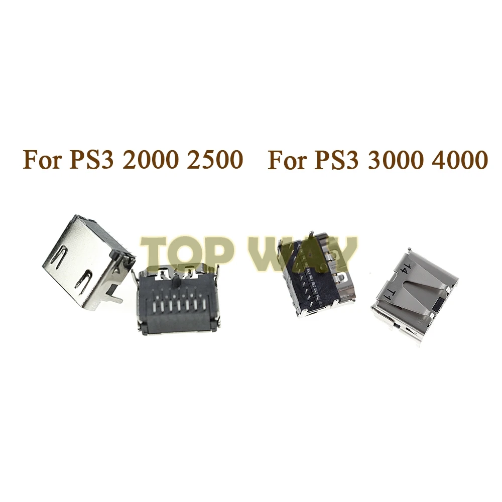 2 Stück HDMI-kompatibler Anschluss für PS3 3000 4000 3K 4K, Steckverbinder für Playstation 3 Controller, für PS3 2000 2500