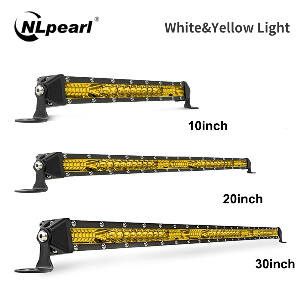 NLpearl 12V 24V LED Bar 3000K Bernstein Spot Flood LED Lichtleiste Arbeitslicht für Offroad LKW Boot 4x4 Lada Auto Barra LED Scheinwerfer