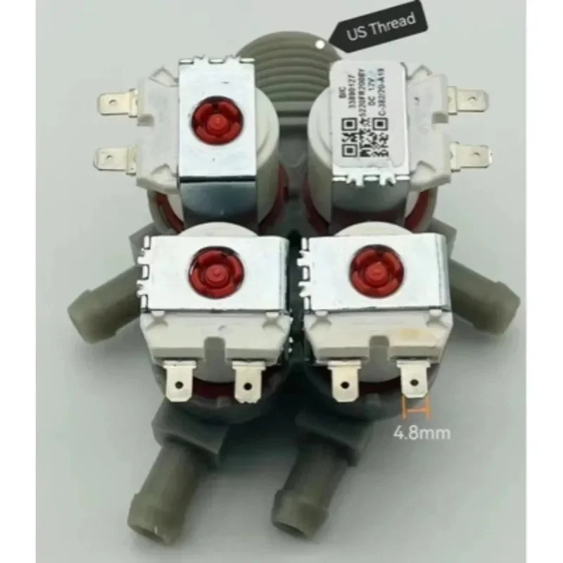 5220FR2008Y Wassereinlassventil DC12V - 4-Port-Auslass für Waschmaschine, US NPT-Gewinde, Ersatzteil Passend für LG Waschmaschinen