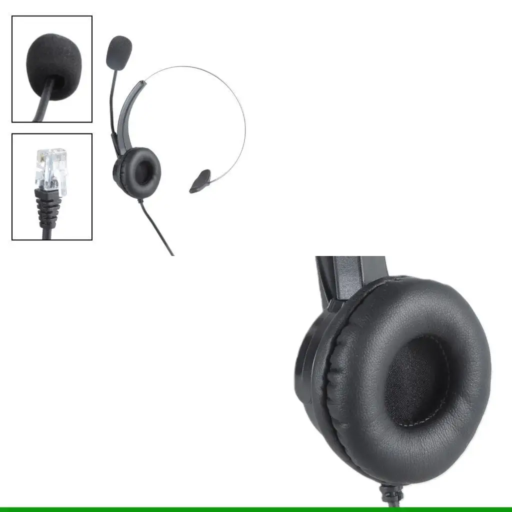 U55C 4-Pin RJ11 Monaural Corded Operator Call Center Telefon Headset Kopfhörer BK