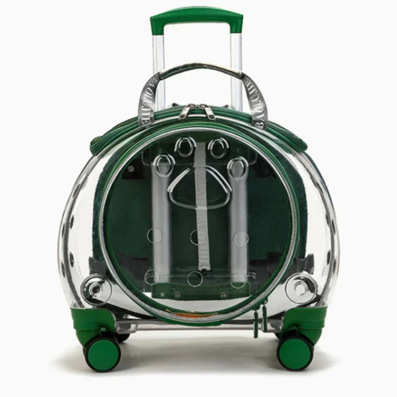 Haustier-Trolley-Koffer, Haustier-Rucksack mit Spurstange, Trolley-Rucksack für kleine Haustiere, Katzen-Tragetasche, tragbarer Haustier-Rucksack, Hunde-Tragetasche