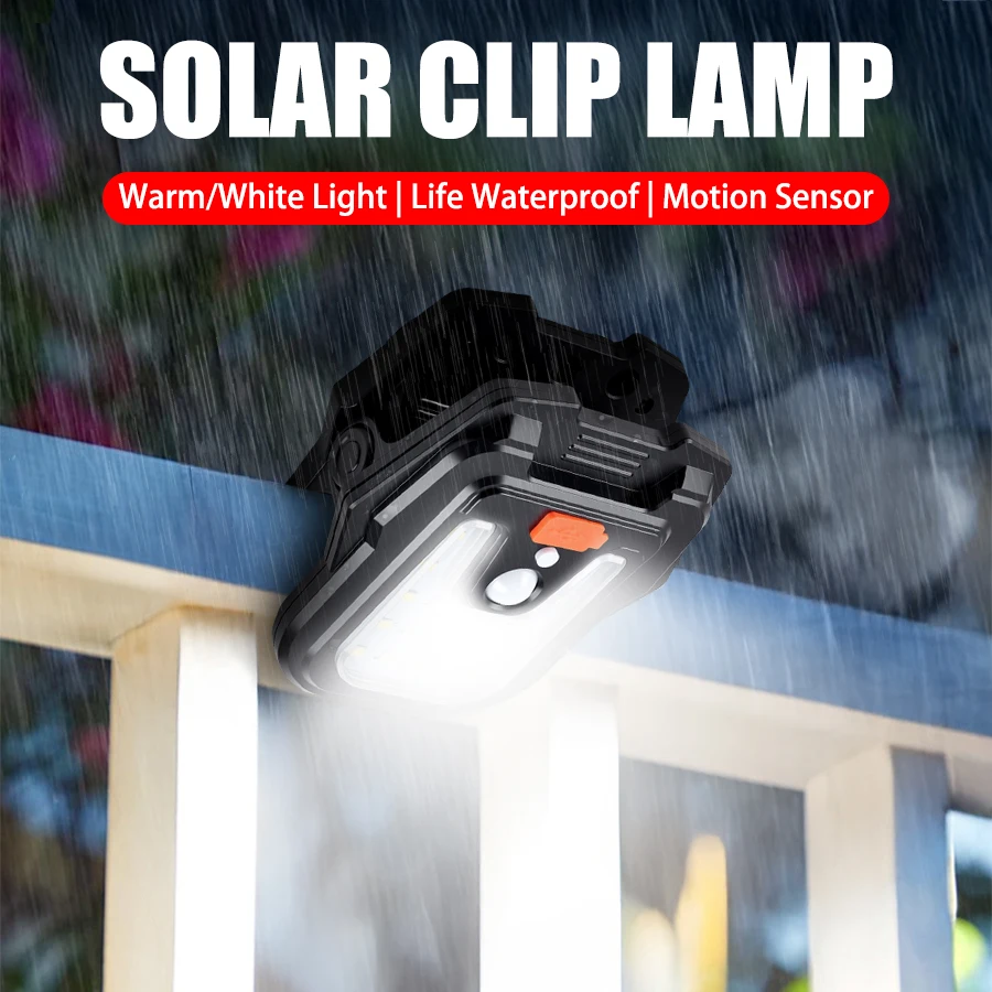 19-LED-Solar-Garten-Außenleuchten, Clip-Licht, wasserdicht, Bewegungsmelder, Camping-Lampe, wiederaufladbar, für Landschaft, Außenwand, Deko
