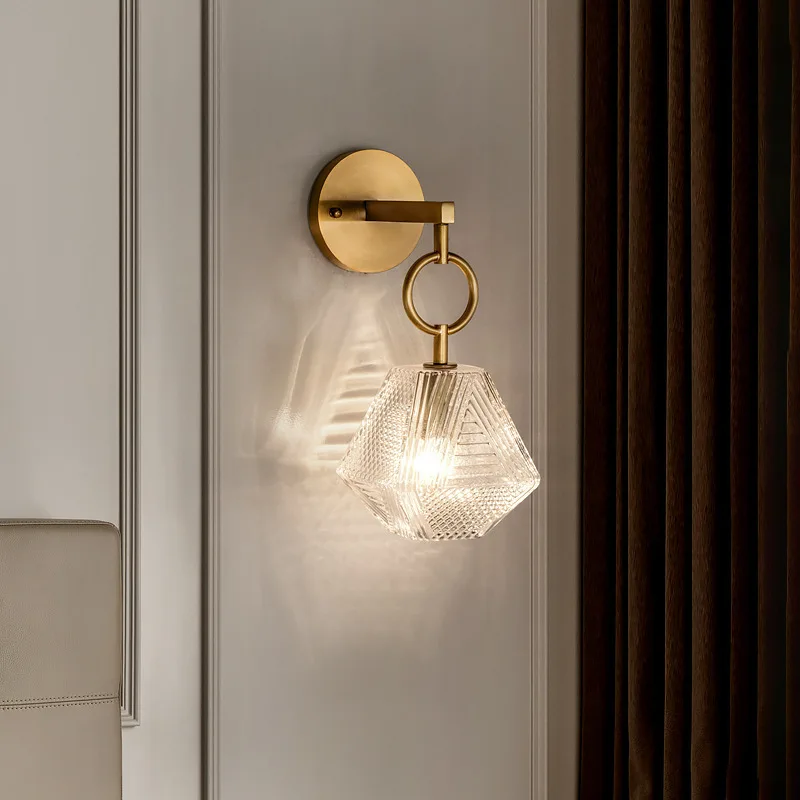 Nordic Glas Wand Lampe Neben Schlafzimmer Badezimmer Spiegel Licht Amerikanischen Stil LED Wandleuchter Vintage Edison Beleuchtung Leuchte