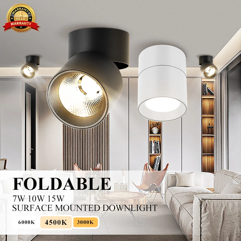 Faltbare LED-Leuchten Cob 3 Farben Decken leuchte Spot für Home Passage Bad Küche Raum Dekor Leuchte 7w ~ 15w Down light