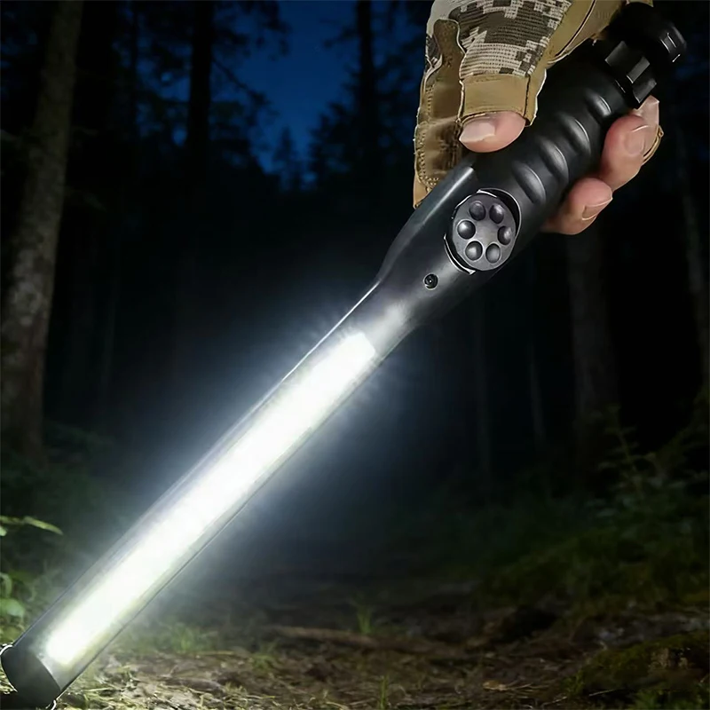 1/2 Stück LED-Arbeitsleuchte, Wiederaufladbare Dimmbare COB-Arbeitslampe, Tragbare Inspektionsleuchte mit Magnetfuß und Haken, Leuchtende Röhren