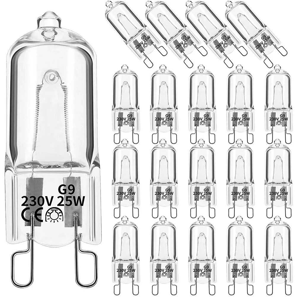 20 Stück g9 Halogenlampen, 25w klare Halogenlampen dimmbar, warmweiß 2800k für Kronleuchter, Anhänger, Landschafts lichter
