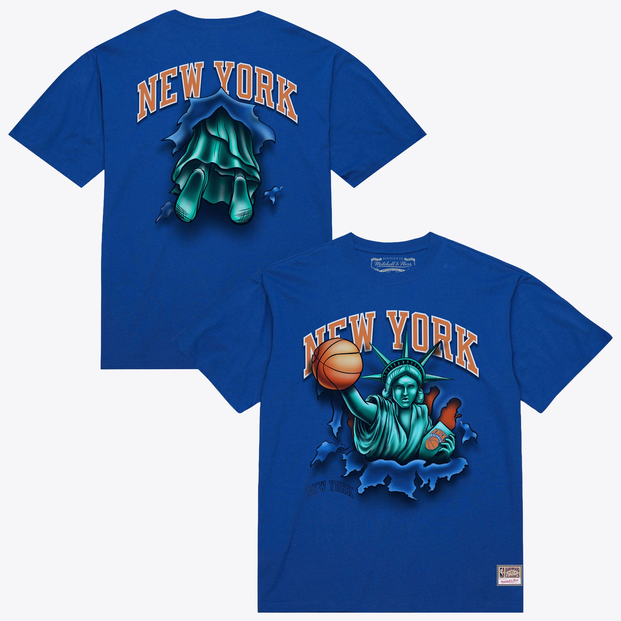 Mitchell & Ness Herren-T-Shirt „New York Knicks Breakthrough“ in Blau - NBA Store DE