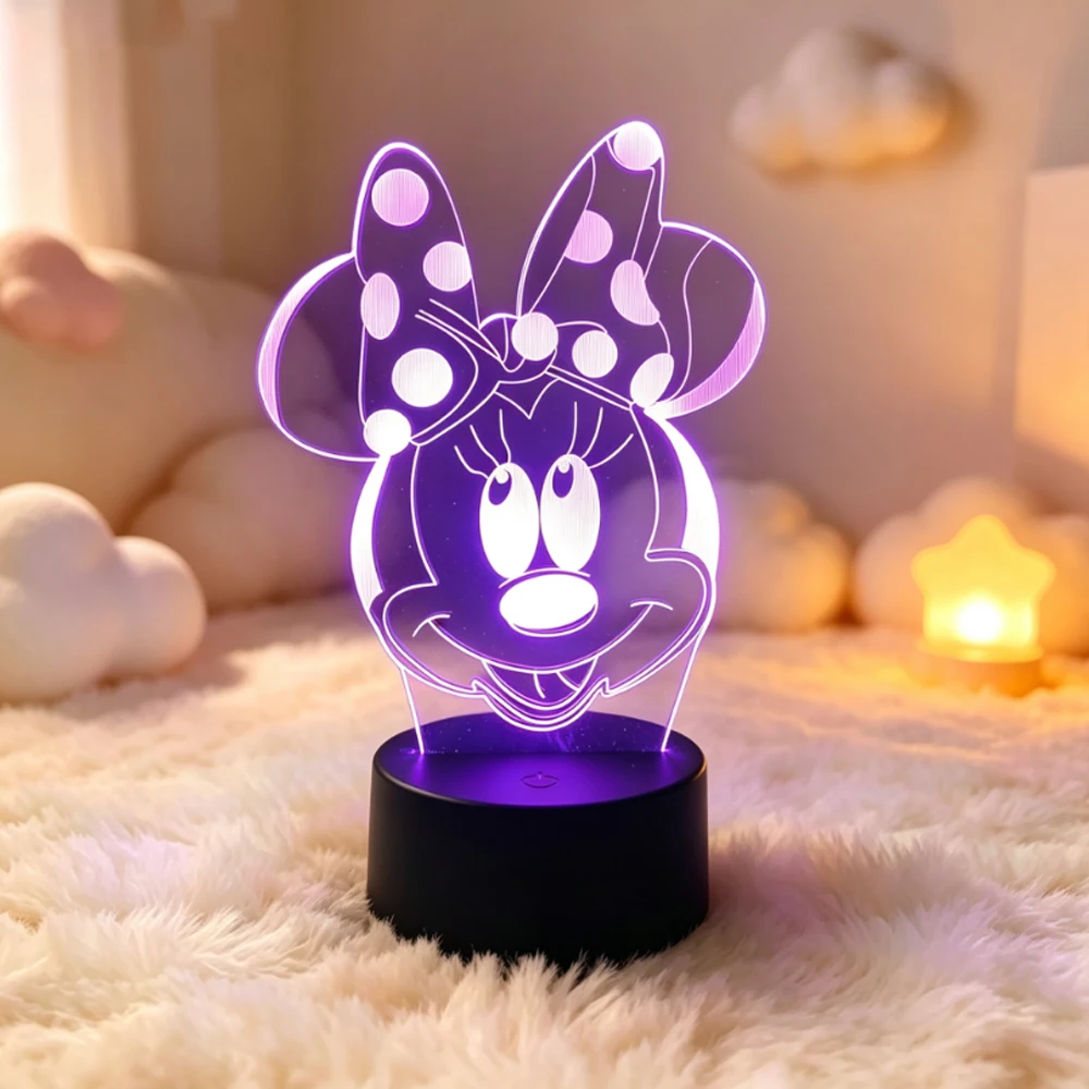 Cartoon Maus Ente 3D LED Nachtlicht 16/7 Farbwechsel Touch-Steuerung Schreibtischlampe Kinderzimmer Deko Geburtstagsgeschenk für Kinder