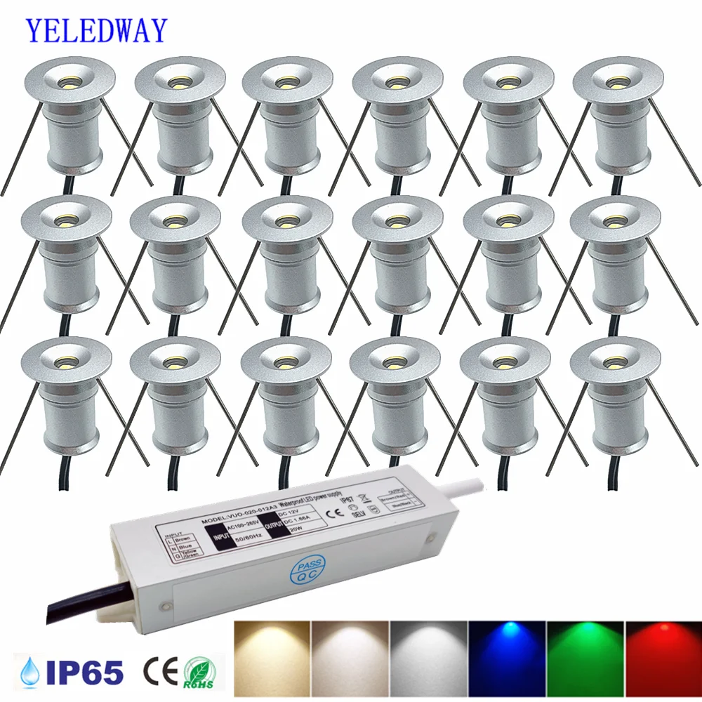 1W LED Mini Einbau-downlight Schrank Focos Scheinwerfer 12V Hause Schlafzimmer Treppe Decke Spot Licht mit Transformator AC100-265V