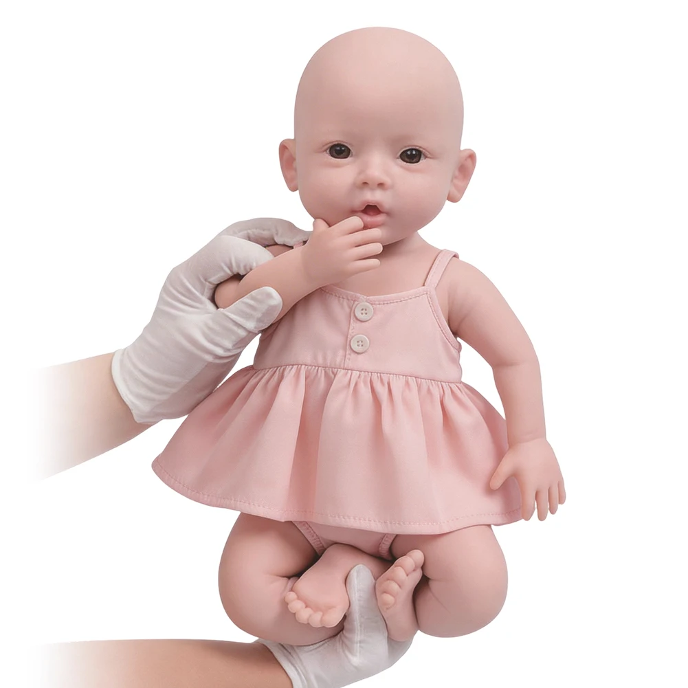 3kg Mädchen 100% Vollsilikon Reborn Babypuppe Realistische Weiche Babyspielzeuge für Kinder Puppen Geschenk Baby Kinderspielzeug