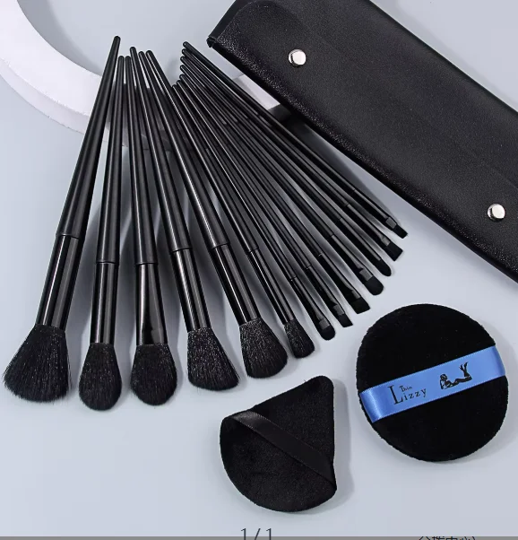 16-teiliges weiches, flauschiges Make-up-Pinsel-Set mit Aufbewahrungstasche und Puderquasten, Kosmetik-Beauty-Tools zum Verblenden von Foundation und Lidschatten