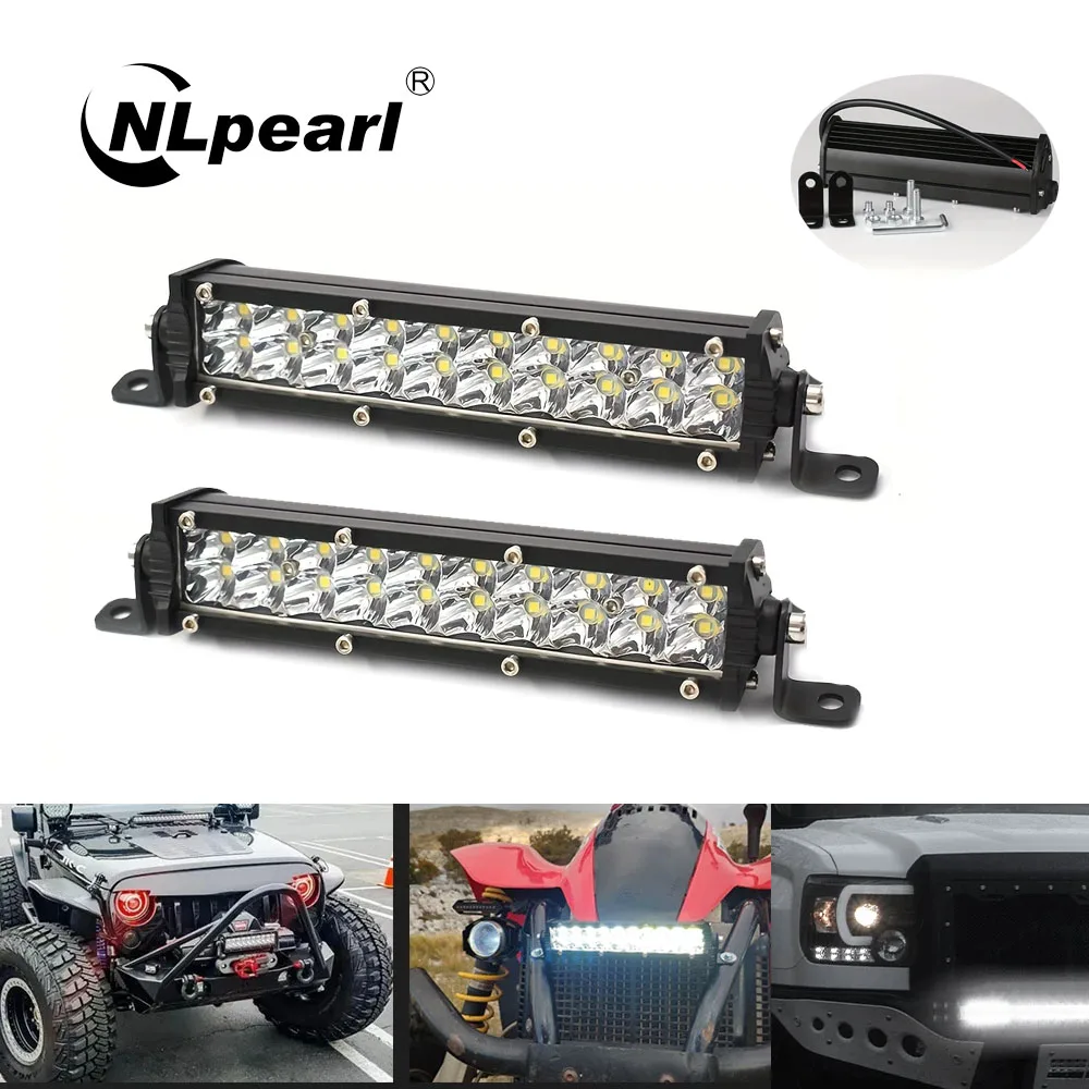 8-Zoll-Arbeitsleuchte Auto Super Bright Slim Spot Flood LED-Lichtleiste für Traktor 4X4 Offroad 4WD ATV Truck 60W Arbeitsleuchte 12V 24V