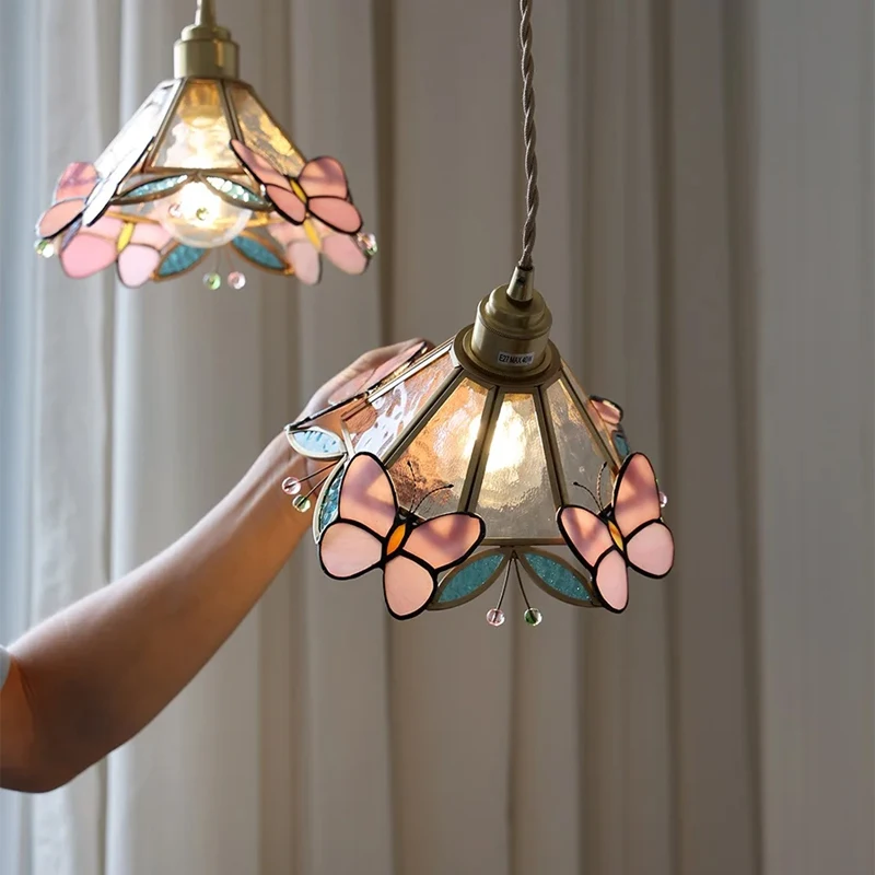Tiffany Pendel leuchten mediterrane Loft Wohnkultur kreative Glasmalerei Hängelampe Schlafzimmer Esszimmer Leuchten