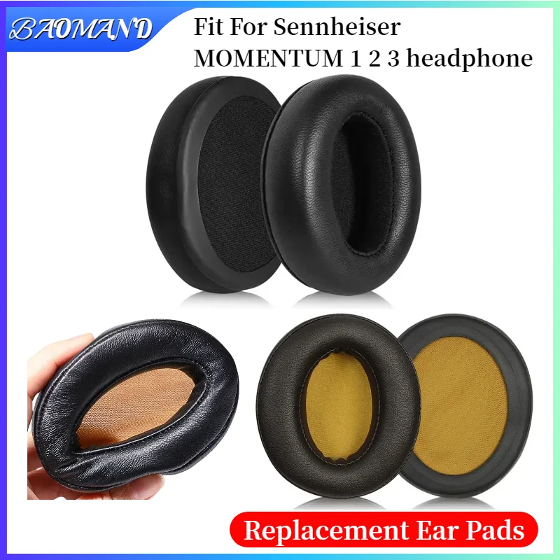 Protein Leather Earpads Cushions for Sennheiser MOMENTUM 1 2 3 Headphones, Replacement Ear Pads Headset