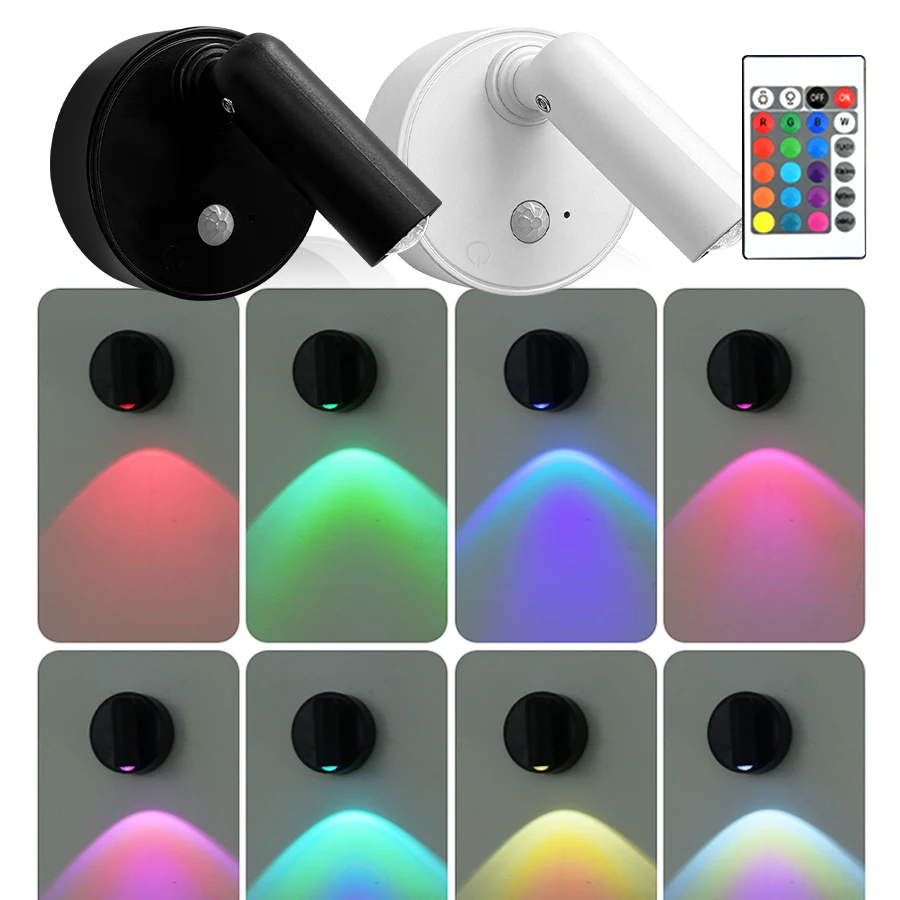 Wiederaufladbarer LED-Strahler mit Fernbedienung, dimmbar, RGB-Puck-Leuchten für Schlafzimmer, Küche, Raumdekoration, Nachtlicht