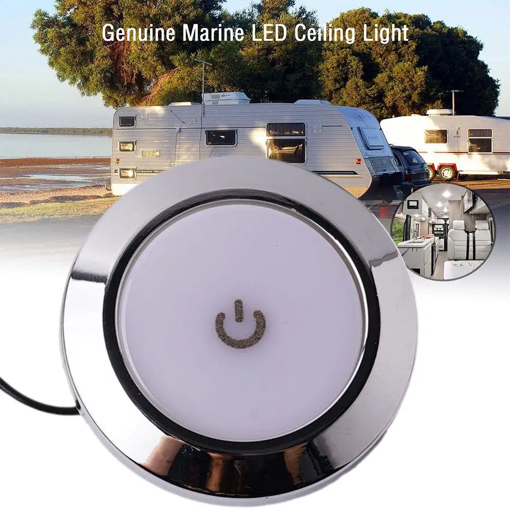 12V Touch Lampe RV Innen Decke LED Licht mit Dimmer Schalter Auto Innen Led Runde Licht RV Innen Dach lampe Für Boot N EWW