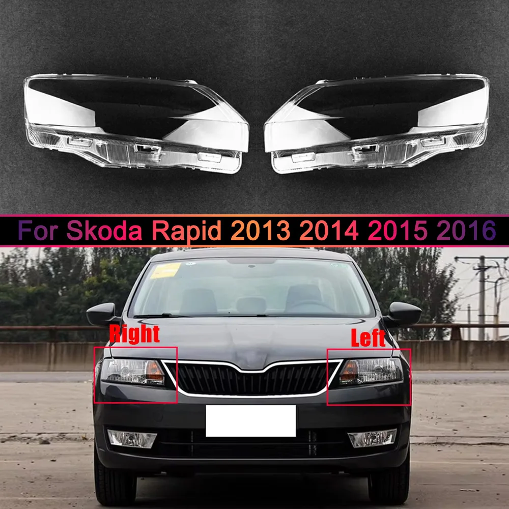 Für Skoda Rapid 2013 2014 2015 2016 Scheinwerferabdeckung Transparenter Lampenschirm Scheinwerfergehäuse Plexiglas Ersatz für Original-Lampenschirm