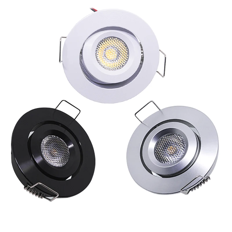 Eingebauter LED-Deckenstrahler 12V 3W für Wohnzimmer, Küche, Einkaufszentrum, Bar, Vitrine mit Verstellbarem Winkel
