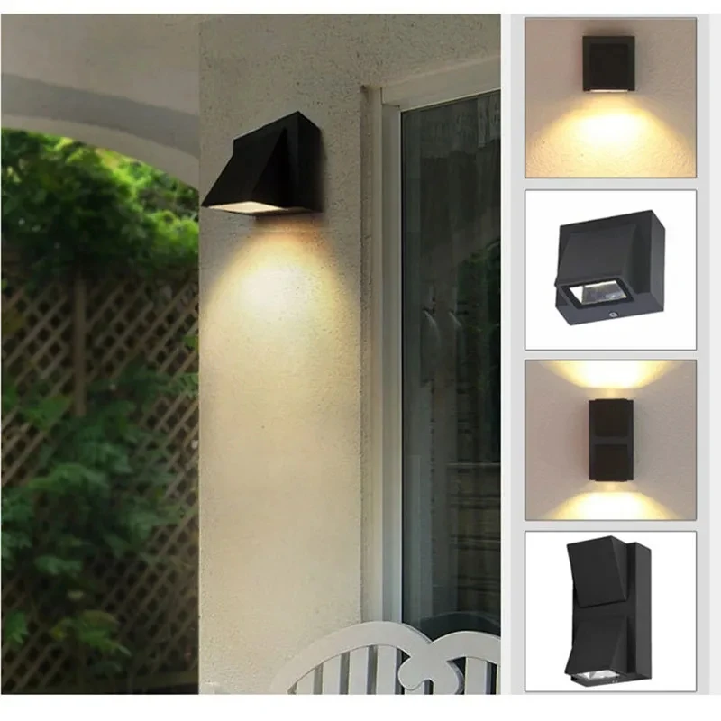 Aluminium 5W 10W Wandleuchte Wasserdichte Outdoor-LED-Wandleuchte IP65 Gartenbeleuchtung Lampe für Balkondekoration AC110V 220V