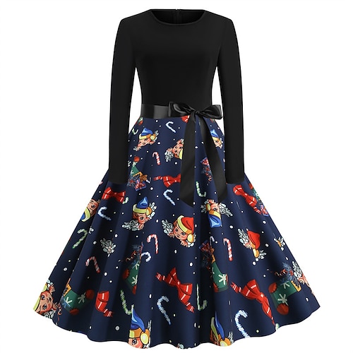 Robe de Noël Robe de vacances Mrs. Claus Noël Fête costumée Tenue Quotidienne pour Femmes Adultes Noël Carnaval Nouvel An Mascarade Vacances Soirée Noël Robe