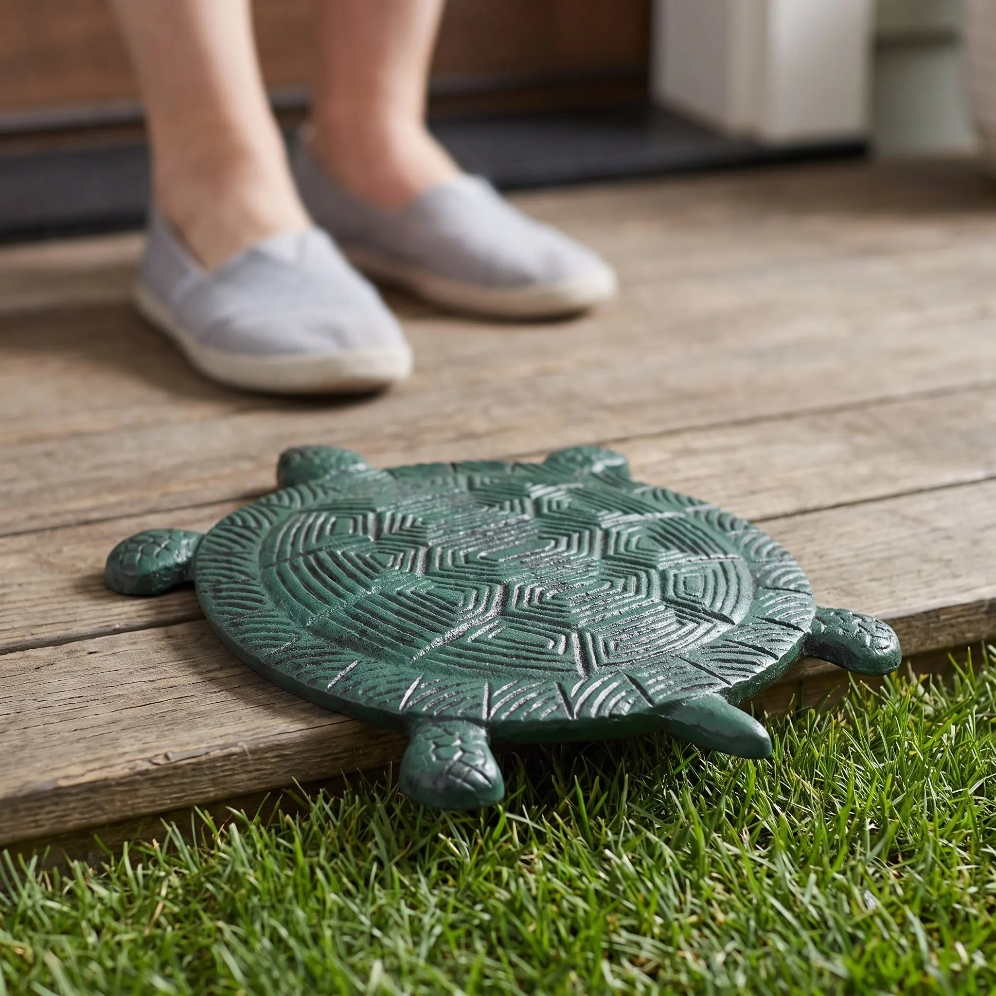 Pierre décorative de jardin en forme de tortue, figurine d'animal en fer pour extérieur, pierre décorative de bordure de jardin, cadeau de décoration de jardin.