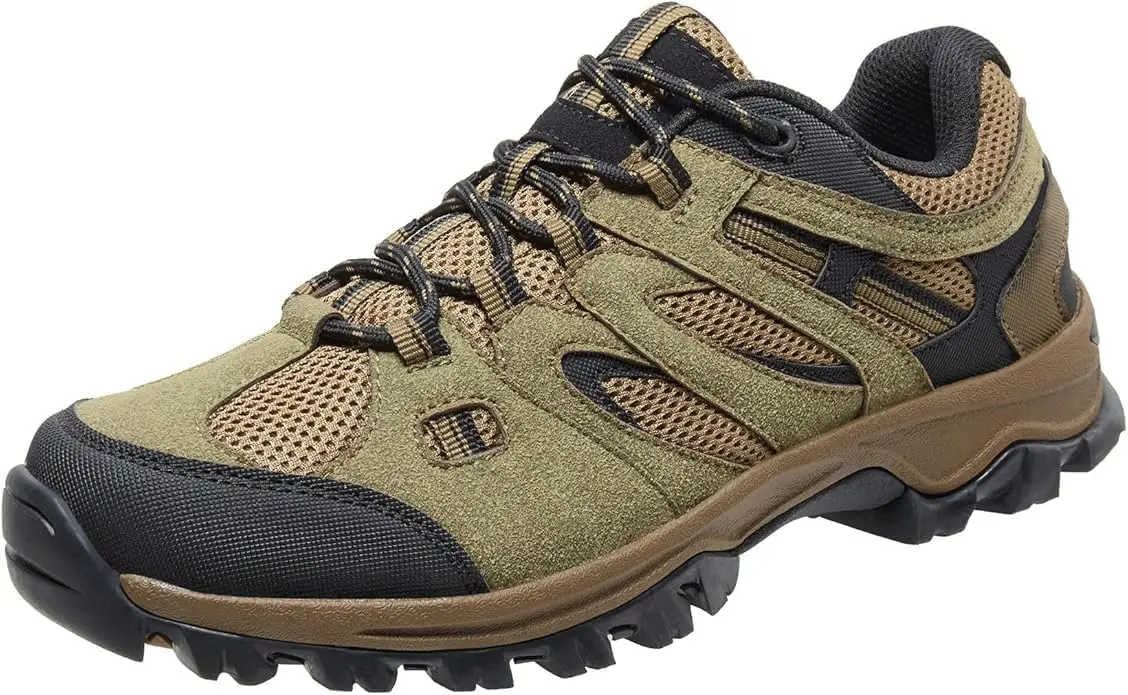 OutPro Herren-Trekkingschuhe Mountain Low Atmungsaktive braune Wildlederschuhe Größe 46, Herren-Wildlederschuhe, Expeditionschuhe, Outdoor-Schuhe, Tread-Schuhe, leichte Wanderschuhe, Walking-Schuhe