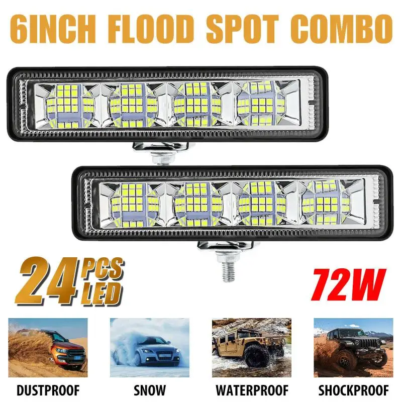 【MO】1 Stück 72W Auto-Arbeitsleuchte LED-Leiste 4x4 24 LED-Arbeitsleuchte Offroad SUV ATV Traktor Boot LKW Bagger 12-60V LED Kombi-Strahlscheinwerfer