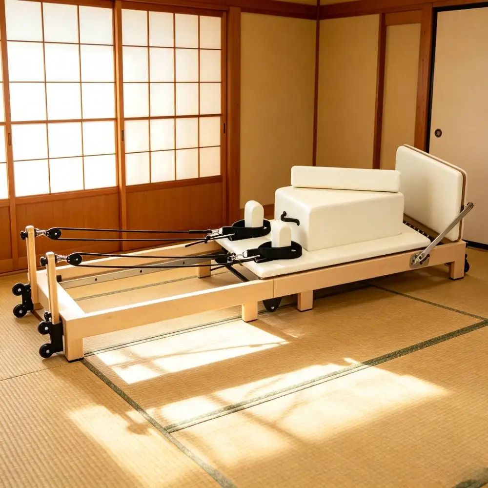 Premium Ahorn Pilates Core-Bett – Faltbarer Heim-Reformer, Holzgehäuse, versandfertig, ein Geschenk für Ihre Gesundheit