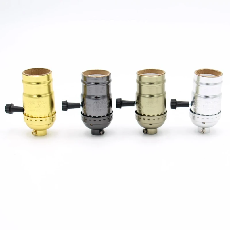 E26 /E27 Edison Led-lampe Lampe Buchse Medium Schraube Metall Licht Halter Aluminium Vintage Lampe Halter mit Schalter