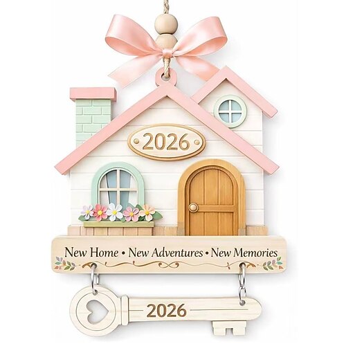 Decorazione natalizia per la casa 2026, regalo di inaugurazione casa 4x4 pollici per i nuovi proprietari di casa, decorazione natalizia per la prima casa, decorazione casa dolce casa, regalo per la
