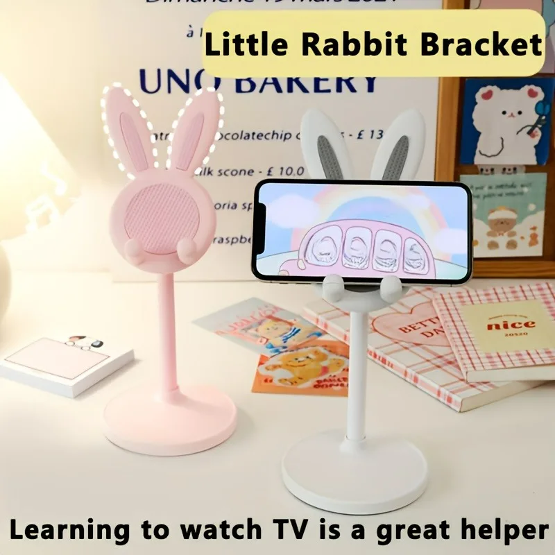 Cute Cartoon Bunny Phone Stand Desktop Cell Phone Stand Smartphone Adjustable Phone Holder Table Support For iPhone IPad Samsung