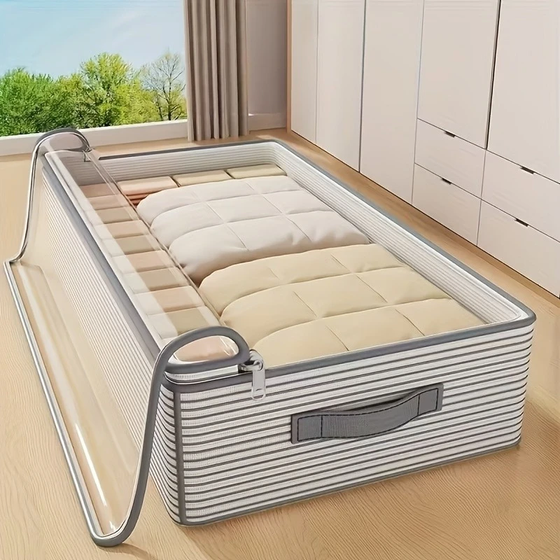 Clothes and Blanket Storage Boxes,Under-Bed Storage Bags, Foldable Travel Tote Bags,Wardrobe Organizer for Clothing and Quilts.