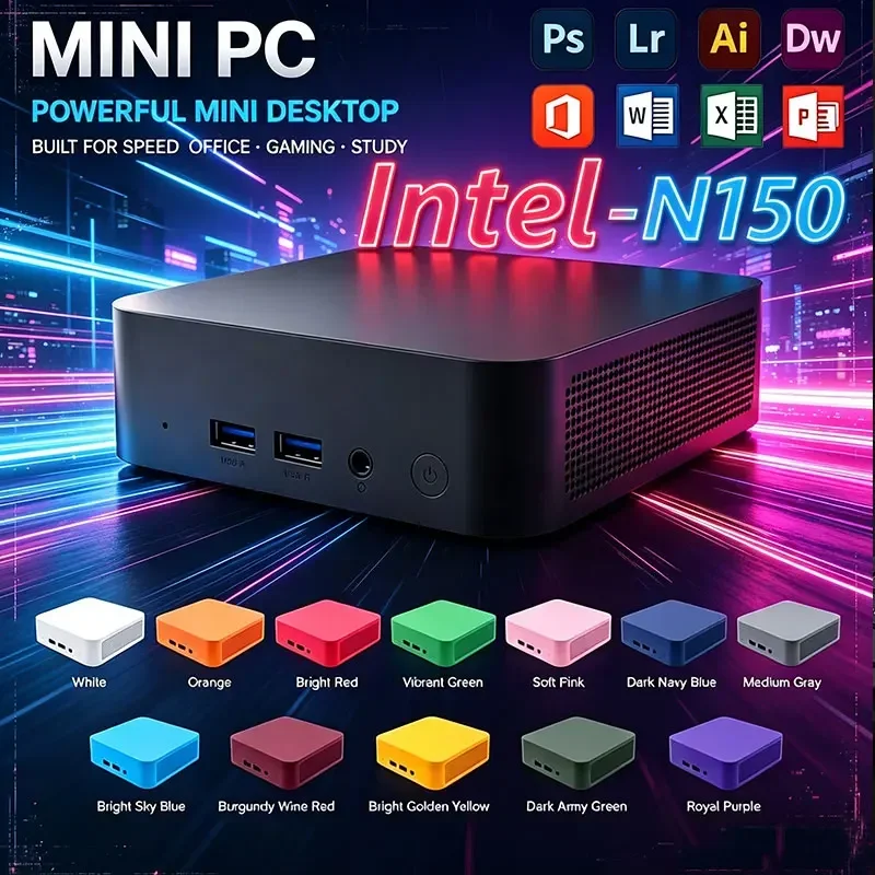 2026 New Mini PC Windows 11 Intel N150 16GB 8GB RAM Pocket Desktop PC 1TB 2TB SSD WiFi6 4KHD Protable Gaming Computer
