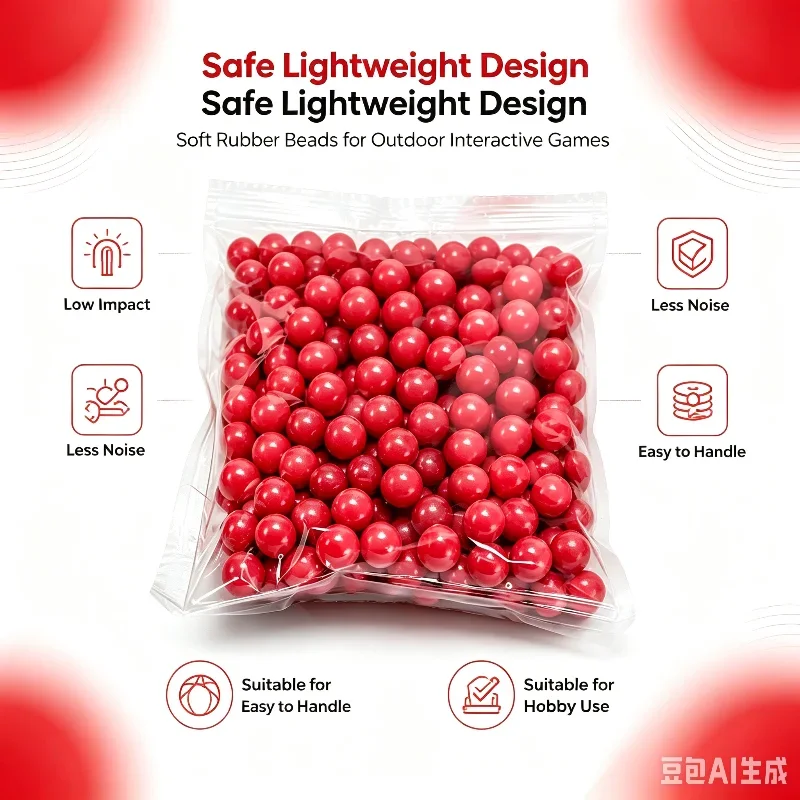 Interactive Outdoor Training Refill Balls 7mm Red Soft Rubber Spherical Smooth Beads 500Pcs Hobby Game Supply