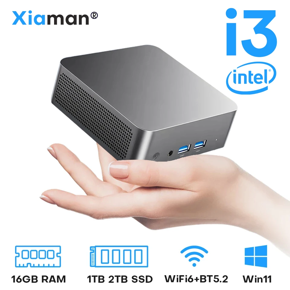 Xiaman Portable Mini Pc Computer Windows 11 Intel Core I3 6100U 16Gb Ram 512Gb 1Tb Ssd 4K Hd Type-C Mini Pc Desktop Computer Wifi 6