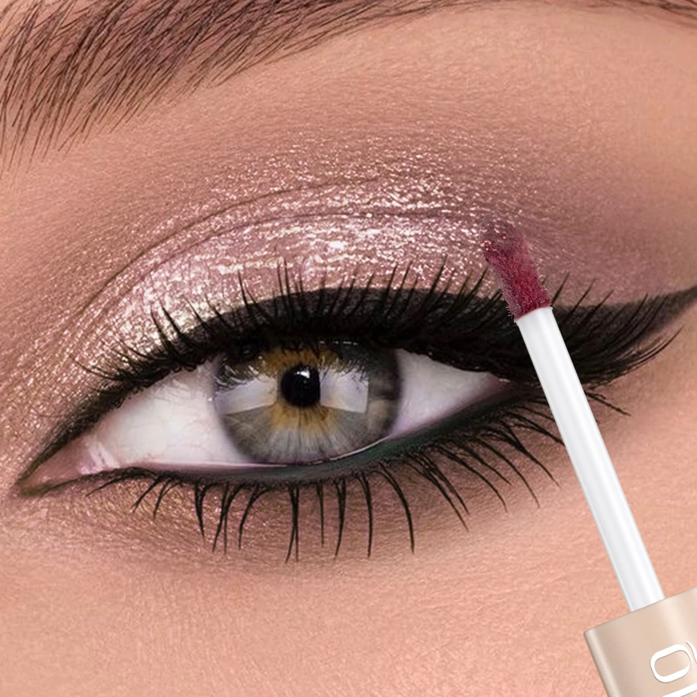 QIBEST Double End Glitter Matte Lidschatten Stick Bleistift Lidschatten Make-Up Wasserdicht Bicolor Schimmer Kosmetik Schönheit Make-Up-Tool