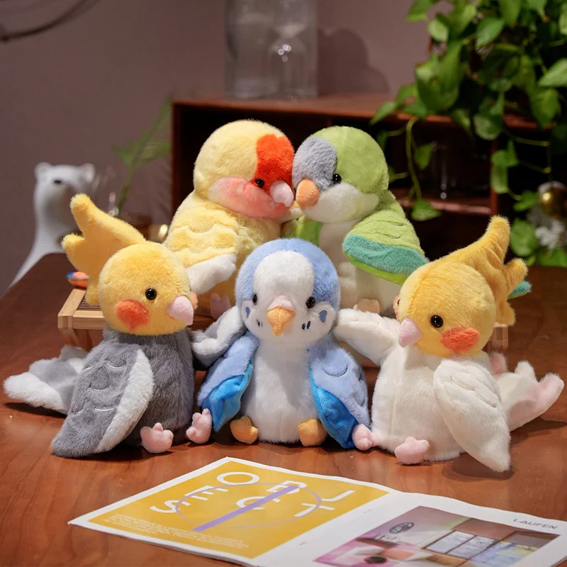 20 cm Nette Vogel Plüsch Spielzeug Papagei Cosplay Plüsch Puppe Pädagogisches Baby Spielzeug Kawaii Nymphensittich/Budgerigar/Mönch Sittich handpuppe