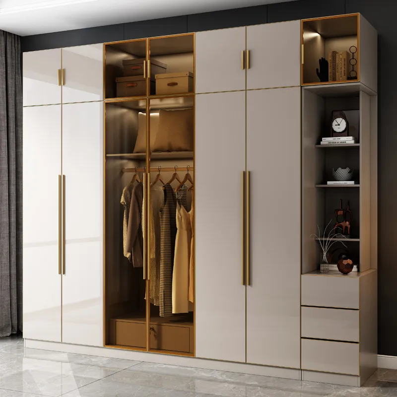 Schrank Kleiderschrank Haushalt Schlafzimmer Eckschrank Luxuriöse Garderobe Glasschrank Kleine Wohnung