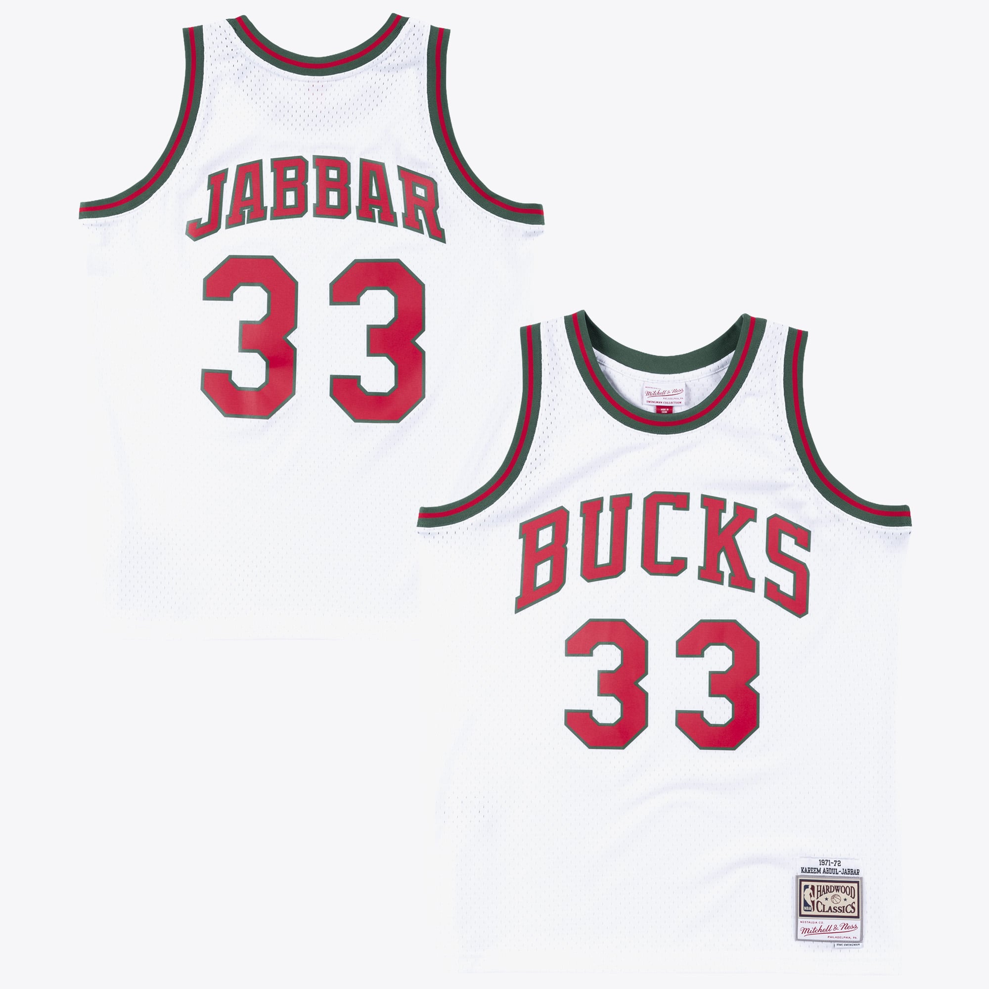 Maillot Authentique Swingman Milwaukee Bucks Mitchell & Ness Kareem Abdul-Jabbar 1971 – Blanc - Homme Taille: M