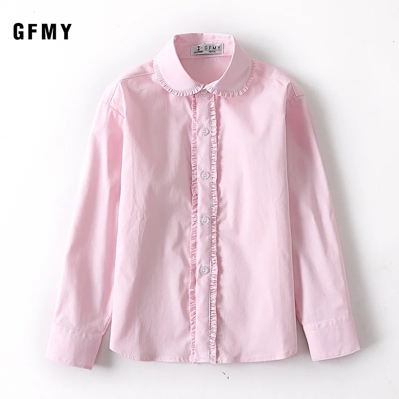 Girl Fashion Cotton Pink Blue White Shirt Blouse Clothes 2026 New Children Kids Good Quality Comfortable Clothes Children's Tops