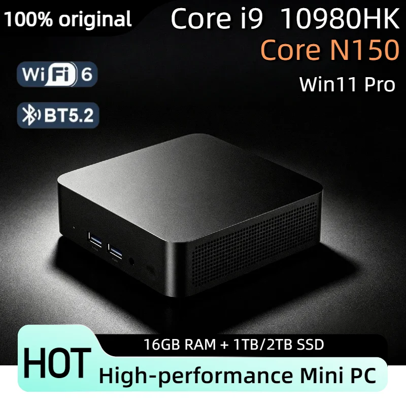 Intel Core i9 10980HK N150 2026 Mini PC Desktop Computer 16GB RAM 1TB SSD WiFi 6 BT5.2 Windows 11 Portable Gaming PC 4K